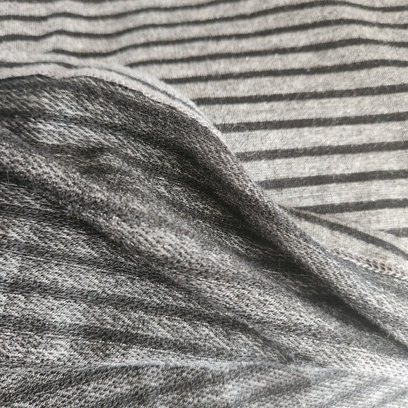 EILEEN FISHER Dress Small Casual‎ Striped Long Sleeves Cozy Black Gray - Picture 9 of 13